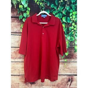 Fairway & Greene Performance Polo Golf Short Sleeve Shirt Red Men's XXL 2XL EUC